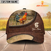 Joycorners Rooster Chicken On The Farm Customized Name Leather Pattern Cap