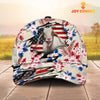 Joycorners Goat American Flag Flowers Pattern Cap