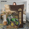 Joycorners Personalized Name Farm Tractors Leather Pattern Blanket