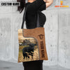 Joycorners Black Angus Cattle Custom Name 3D Tote Bag