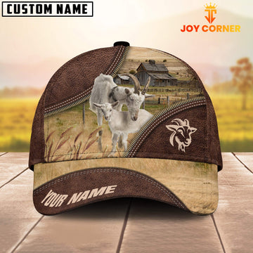 Joycorners Goat On The Farm Customized Name 3D Brown Cap