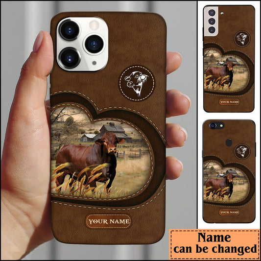 Joycorners Beefmaster Customized Name Leather Pattern Phone Case - Iphone