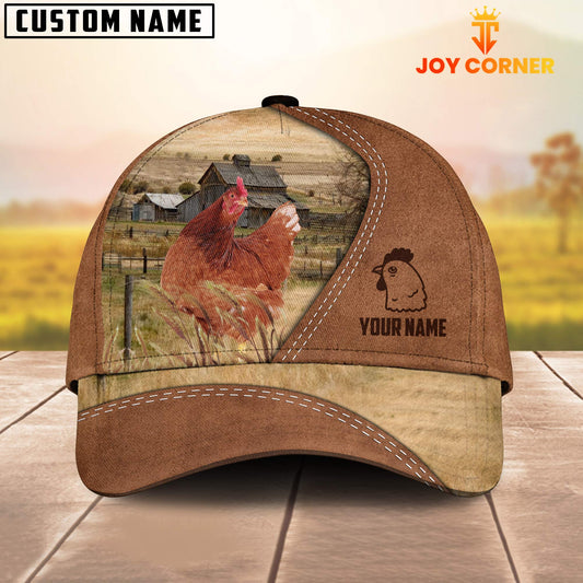 Joycorners Chicken Customized Name Brown Cap