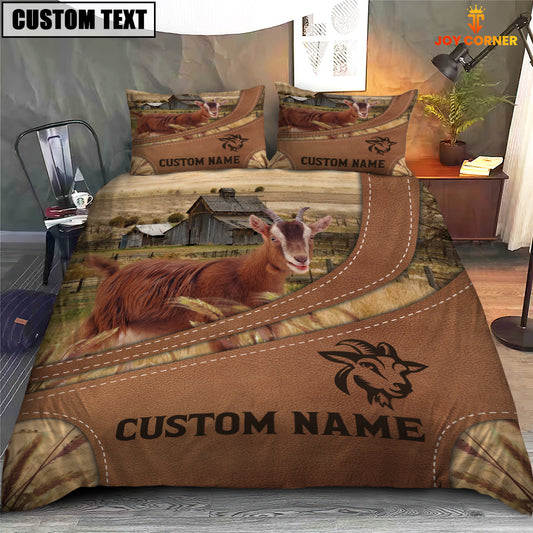 Joycorners Custom Name Goat On Farm Bedding Set