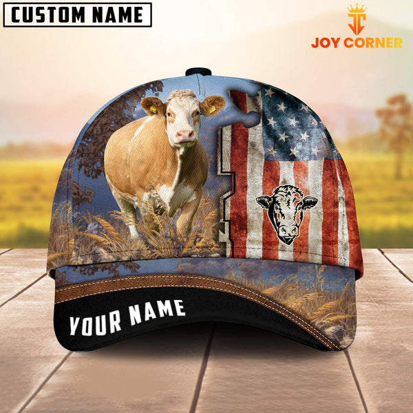 Joycorners Custom Name  Simmental Anerican Cattle Cap TT12