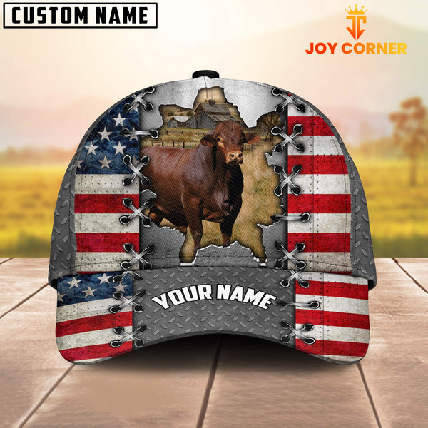 Joycorners Beefmaster Customized Name US Flag Cap