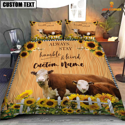 Joycorners Hereford Stay Humble And Kind Custom Name Bedding Set