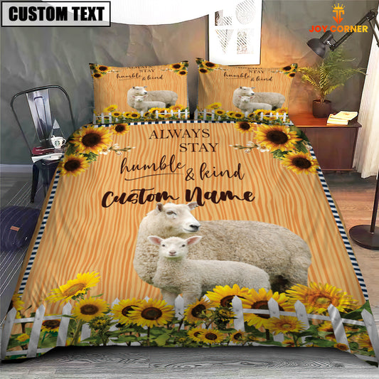 Joycorners Sheep Stay Humble And Kind Custom Name Bedding Set