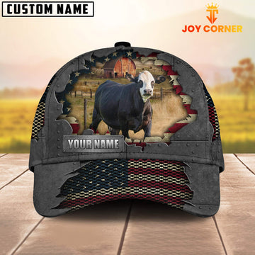 Joycorners Black Baldy Customized Name US Flag Net Cap