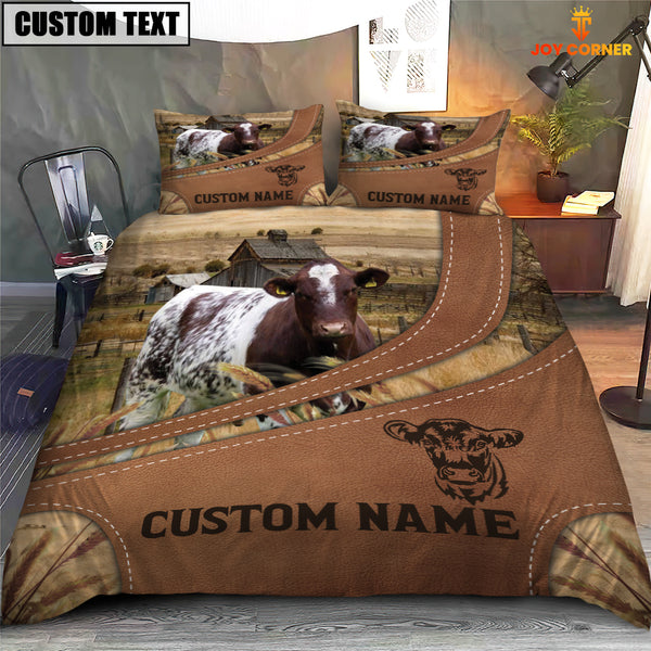 Joycorners Custom Name Shorthorn On Farm Bedding Set