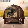 Joycorners Dachshund Customized Name Leather Pattern Cap