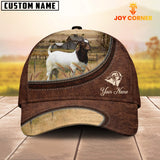 Joycorners Boer Goat On The Farm Customized Name Leather Pattern Cap