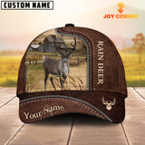 Joycorners Rain Deer Customized Name Leather Pattern Cap
