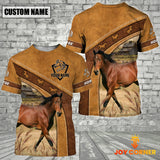 Joycorner Custom Name Horse Pattern T-Shirt