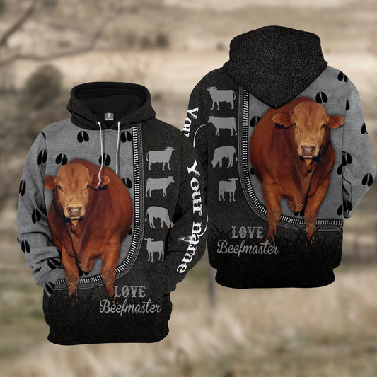 Joycorners Custom Name Beefmaster Cattle Walking 3D Hoodie