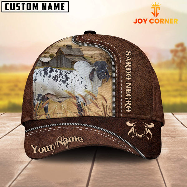 Joycorners Sardo Negro Customized Name Leather Pattern Cap