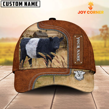 Joycorners Custom Name Belted Galloway Cattle Cap On The Meadow