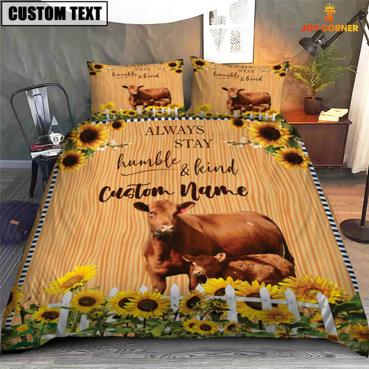 Joycorners Red Angus Stay Humble And Kind Bedding Set
