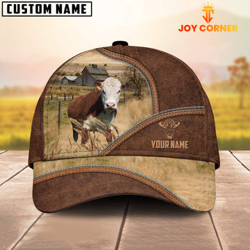 Joycorners Hereford Zipper Leather Pattern Customized Name Cap