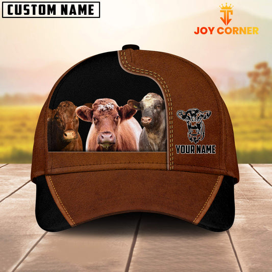 Joycorners Shorthorn Black Brown Farm Customized Name Cap