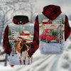 Joycorners Texas Longhorn Cattle Christmas 3D Hoodie