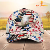 Joycorners Sheep American Flag Flowers Pattern Cap