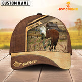 Joycorners Hereford Cattle Customized Name Brown Farm Cap