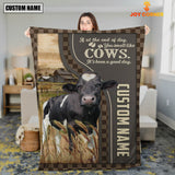 Joycorners Personalized Name Holstein A Good Day Blanket