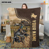 Joycorners Personalized Name Cowboy Leather Pattern Blanket