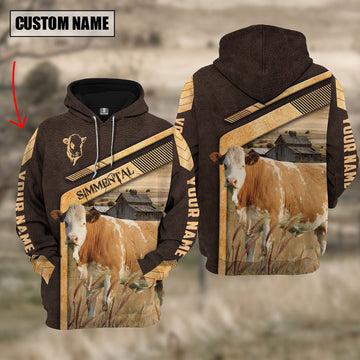 Joycorners Simmental On The Meadow Custom Name Hoodie