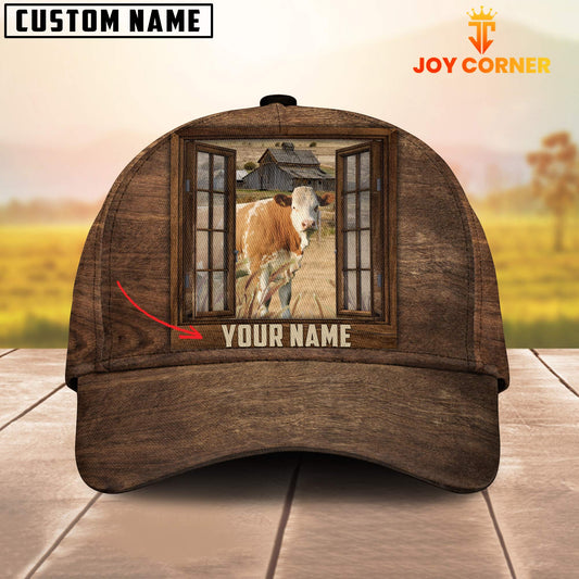 Joycorners Custom Name Simmental Window Brown Cap
