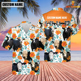 Joycorners Black Baldy Hibiscus Floral Custom Name 3D Hawaiian Shirt