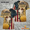 Joycorners Watusi On Farms Custom Name American Flag 3D Shirt