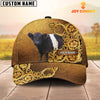 Joycorners Belted Galloway Pattern Customized Name 3D Yellow Cap