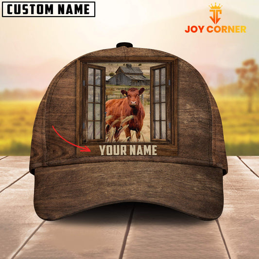Joycorners Custom Name Red Angus Window Brown Cap