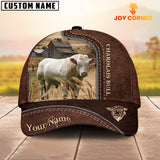 Joycorners Charolais Bull Customized Name Leather Pattern Cap