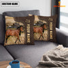 Joycorners Horse Custom Name Leather Pattern Pillow Case
