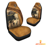 Joycorners Black Hereford Pattern Customized Name 3D Car Seat Cover Set (2PCS)
