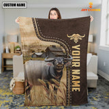 Joycorners Personalized Name Buffalo Leather Pattern Blanket
