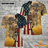 Joycorners Custom Name Jersey Cattle American Flag 3D Shirt