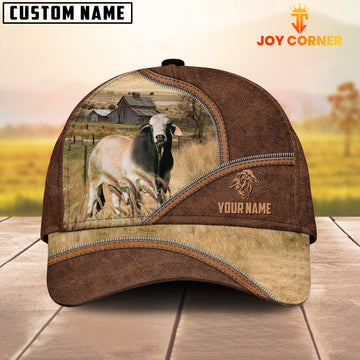 Joycorners Brahman Zipper Leather Pattern Customized Name Cap