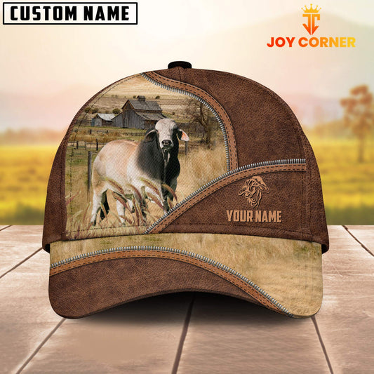 Joycorners Brahman Zipper Leather Pattern Customized Name Cap