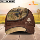 Joycorners Black & Tan Bloodhounds Customized Name Leather Pattern Cap