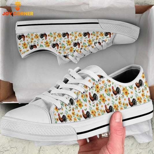 Joycorners Chicken Flower Pattern Low Top Shoes