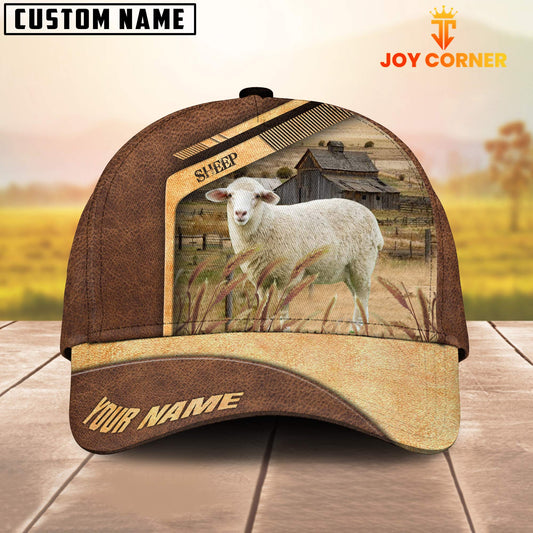 Joycorners Sheep Customized Name Brown Farm Cap