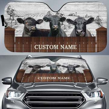 Joycorners Black Angus Farming Custom Name 3D Sun Shade