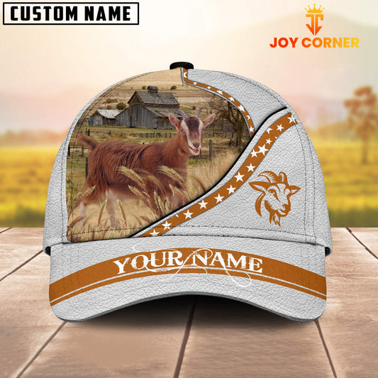Joycorners Goat White Pattern Customized Name 3D Cap
