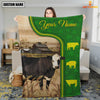 Joycorners Black Hereford Green Farming Blanket Custom Name