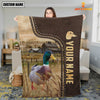 Joycorners Duck Custom Name Leather Pattern Blanket