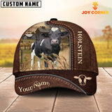 Joycorners Holstein Customized Name Leather Pattern Cap